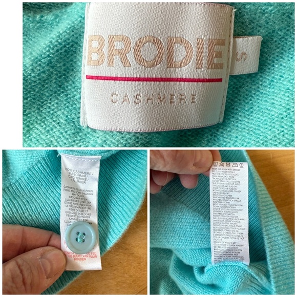 BRODIE CARDIGAN SWEATER ELECTRIC CHEVRON CASHMERE LUXURY MODERN CONTEMPORARY S - Picture 11 of 12